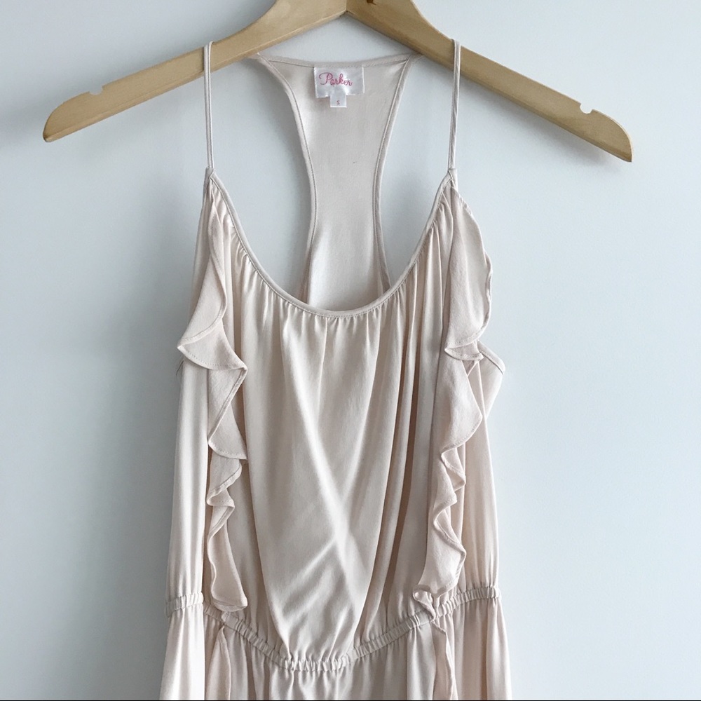 Parker Powder Pink 💯 Silk Racer Back Dress